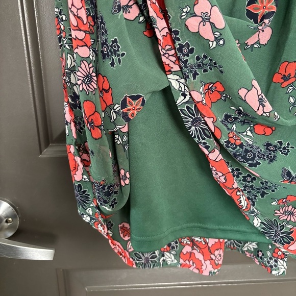 Modcloth « Oh Say Can Museum » Green Butterfly Floral Print A Line Dress Size M - Picture 8 of 13